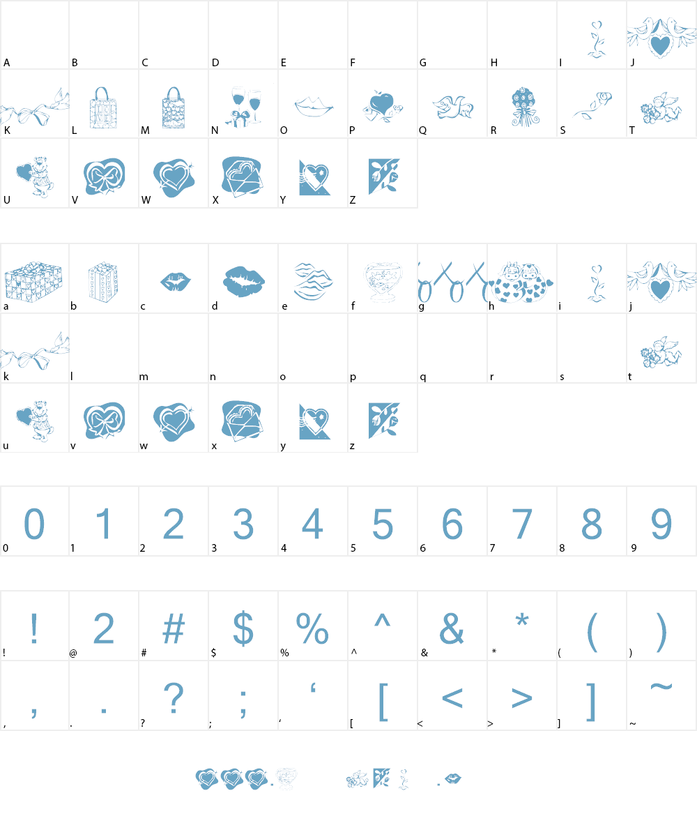 KR Be Mine Forever Font Character